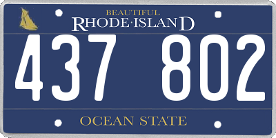 RI license plate 437802