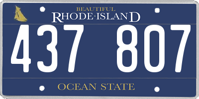 RI license plate 437807