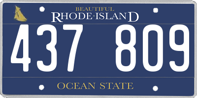 RI license plate 437809
