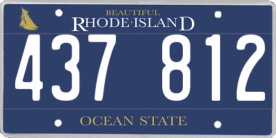 RI license plate 437812