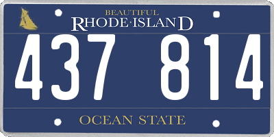RI license plate 437814