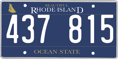 RI license plate 437815