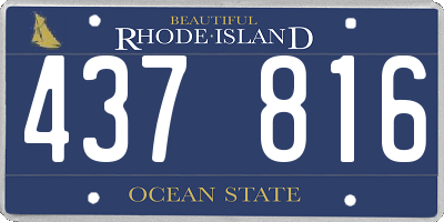 RI license plate 437816