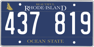 RI license plate 437819