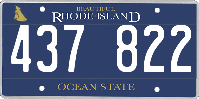 RI license plate 437822