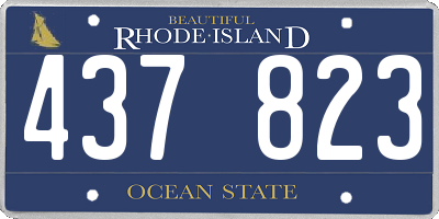 RI license plate 437823