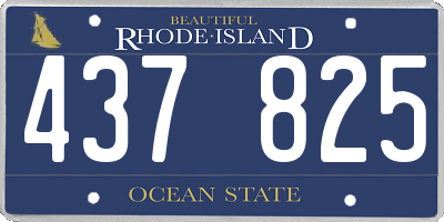 RI license plate 437825