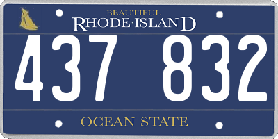 RI license plate 437832