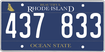 RI license plate 437833