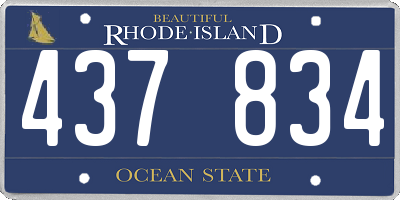 RI license plate 437834