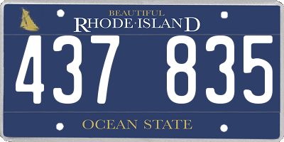 RI license plate 437835