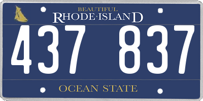 RI license plate 437837