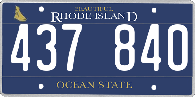 RI license plate 437840