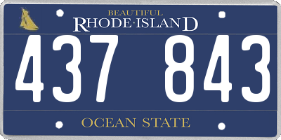 RI license plate 437843