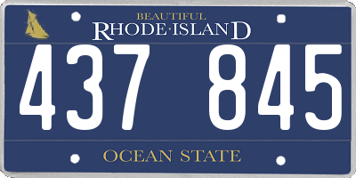 RI license plate 437845