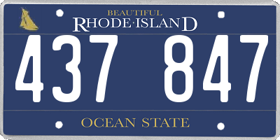 RI license plate 437847