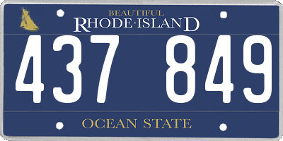 RI license plate 437849