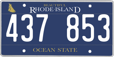 RI license plate 437853
