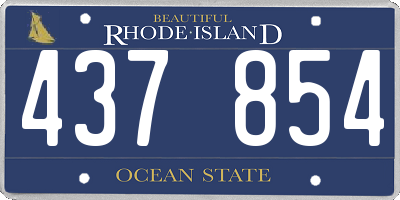 RI license plate 437854