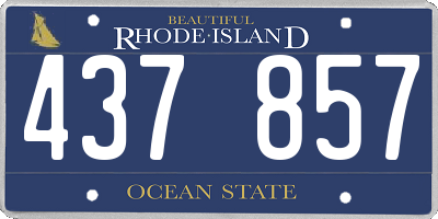 RI license plate 437857