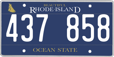 RI license plate 437858