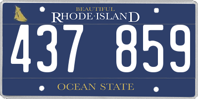 RI license plate 437859