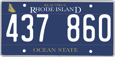 RI license plate 437860