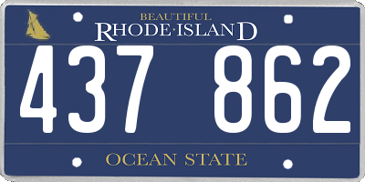 RI license plate 437862