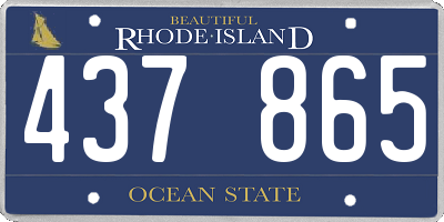 RI license plate 437865