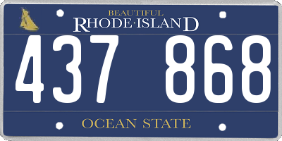 RI license plate 437868