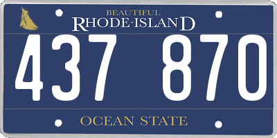 RI license plate 437870