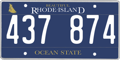 RI license plate 437874