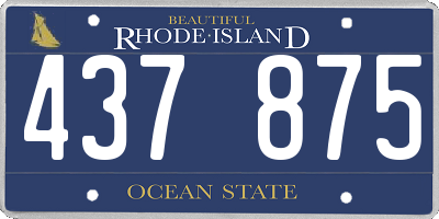 RI license plate 437875