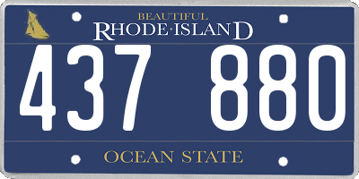 RI license plate 437880