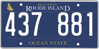 RI license plate 437881