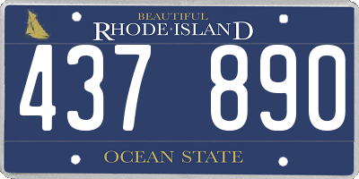 RI license plate 437890