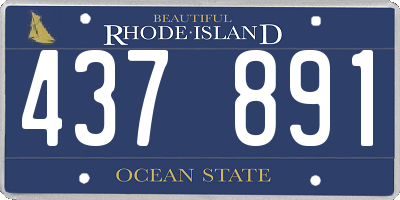 RI license plate 437891