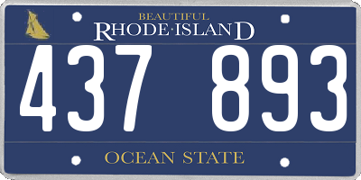 RI license plate 437893
