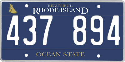 RI license plate 437894