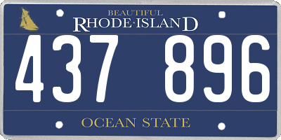 RI license plate 437896