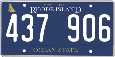 RI license plate 437906