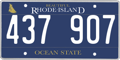 RI license plate 437907