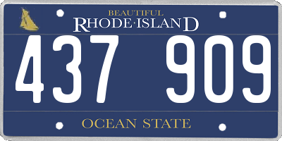 RI license plate 437909
