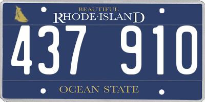 RI license plate 437910