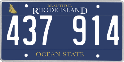 RI license plate 437914