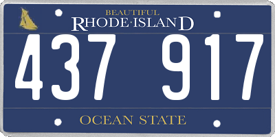RI license plate 437917
