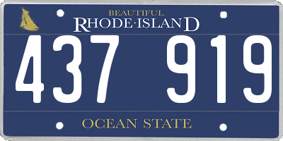 RI license plate 437919