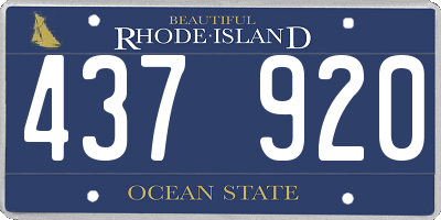 RI license plate 437920