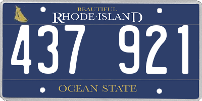 RI license plate 437921