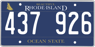 RI license plate 437926